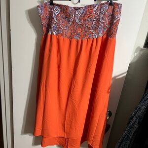 💜 1X Orange Paisley Women's Tube Dress